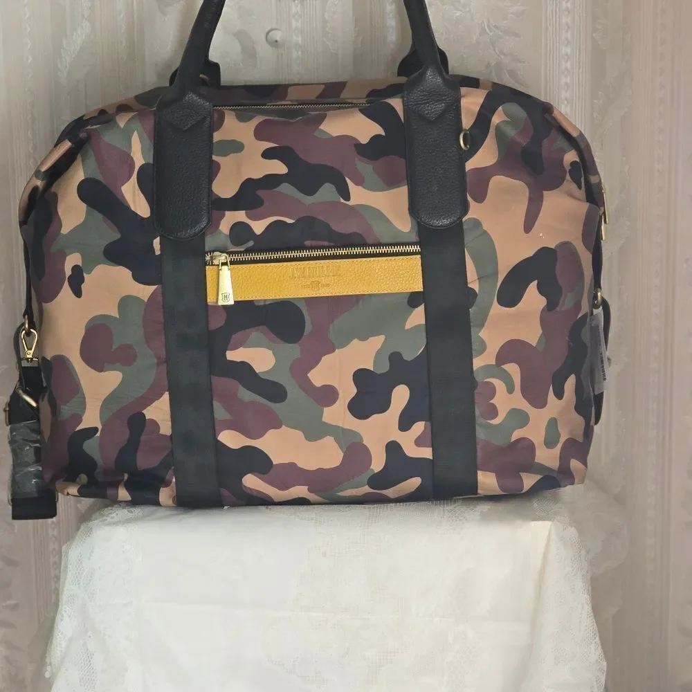 J.W. Hulme Chelsea Camouflage Travel Bag with Pouch and Adjustable Strap New